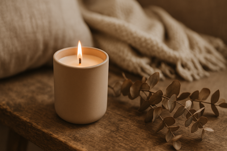 Velas con vaso de cemento